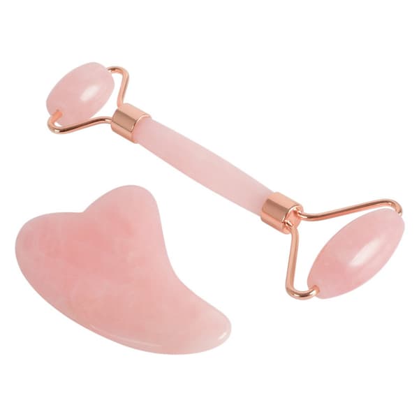 Original Jade Roller & Gua Sha, Face Roller Set Rosa