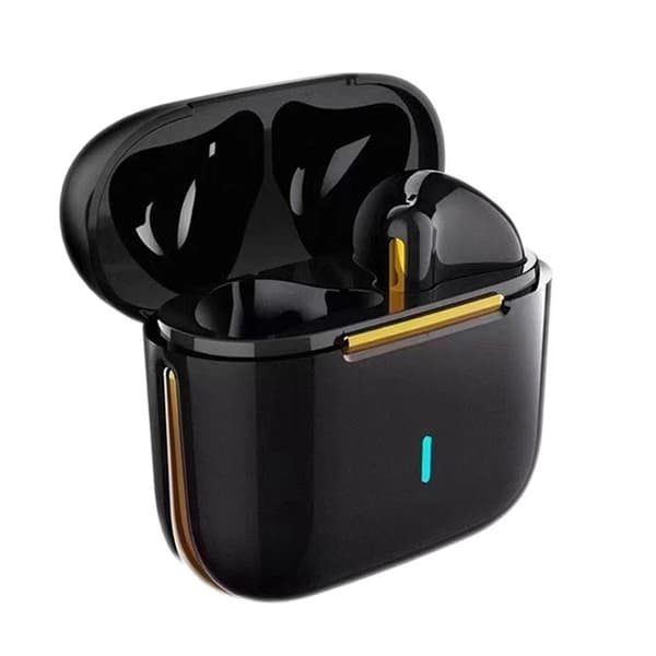 Trådlösa smarta Bluetooth 5.2-hörlurar av hög kvalitet – stereoljud, handsfreesamtal och lång batteritid Svart