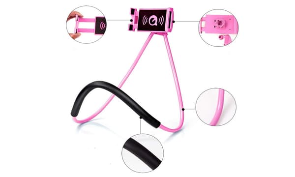 Universaljusterbart telefonhalsstativ Rosa