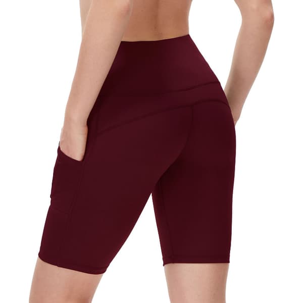 Yogashorts med Smartphone-ficka Vinröd M