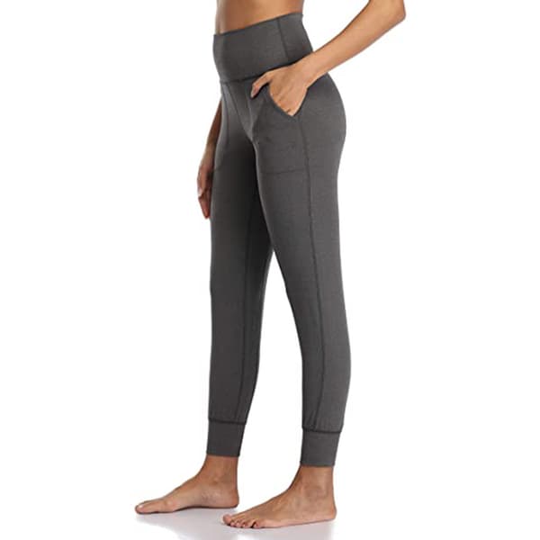 Hög midja Yoga Jogger Pants Grå S