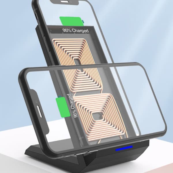 20W vertikal smartphonehållare Svart