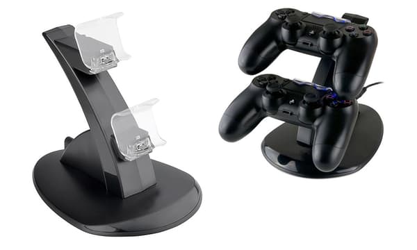 PS4 Dubbel Controller-laddare Svart