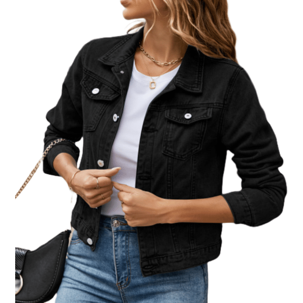 Denimjacka för kvinnor Svart XL