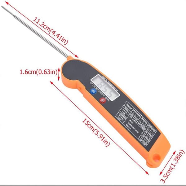 Digital kötttermometer-2 förpackningar Svart med Orange