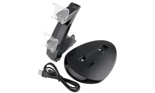 PS4 Dubbel Controller-laddare Svart