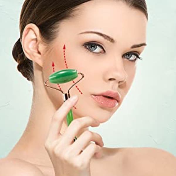 Original Jade Roller & Gua Sha, Face Roller Set Grön