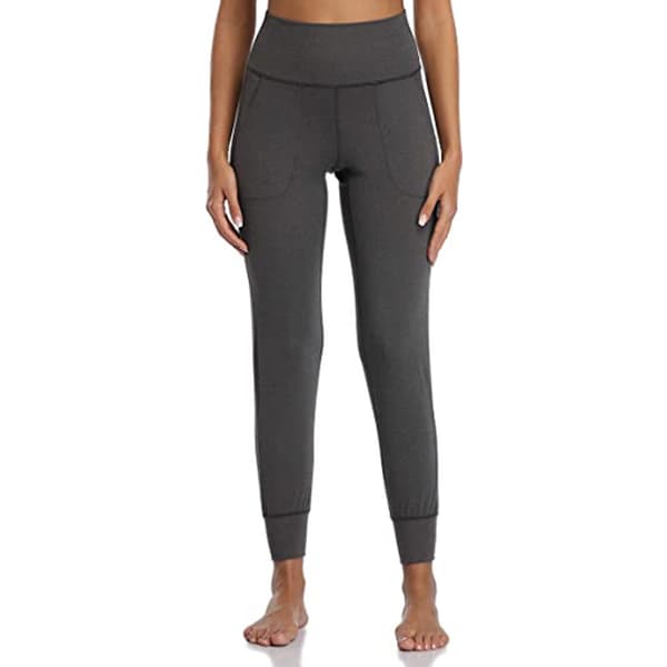Hög midja Yoga Jogger Pants Grå L