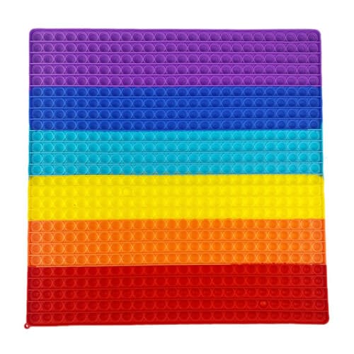 Jumbo Pop It Fidgetleksak – Regnbågsfärgad Sensorisk Bubbelbräda 30 x 30 cm