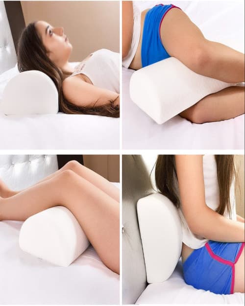Half Moon Memory Foam-kudde - Knästöd och benlyft för sido-, rygg- och magsovare