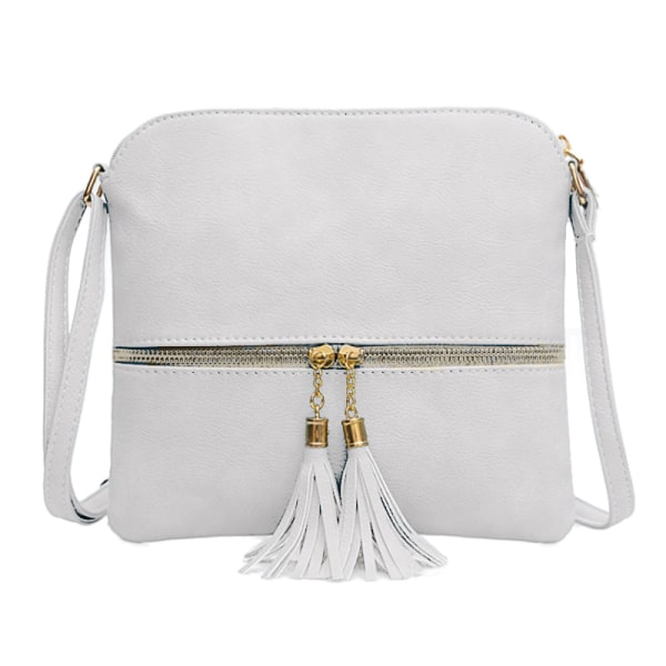 Tassel Charm Crossbody Väska Vit