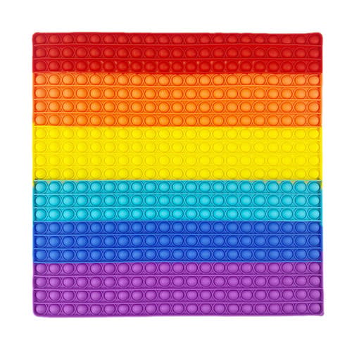 Jumbo Pop It Fidgetleksak – Regnbågsfärgad Sensorisk Bubbelbräda 30 x 30 cm