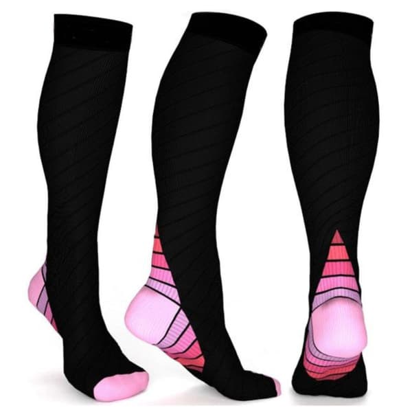 6 par Atletiska Kompressionsstrumpor L/XL
