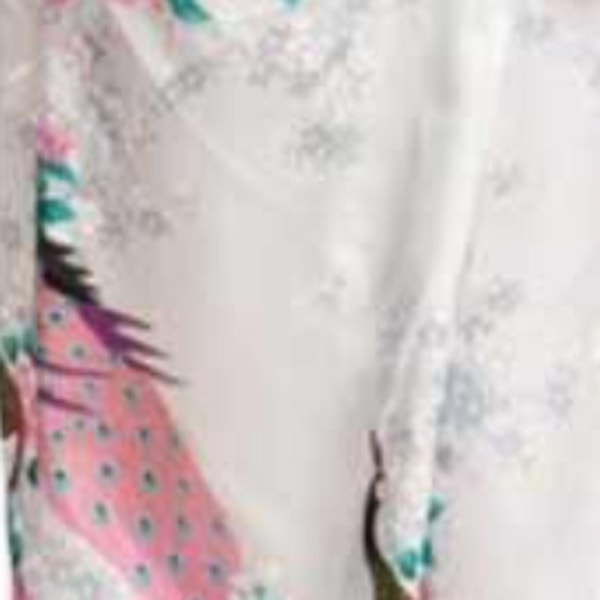 Kimono Robe Morgonrock i mjuk siden - Morgonrock Nattrock Morgonrock Sovkläder med 3/4 ärm Vit L