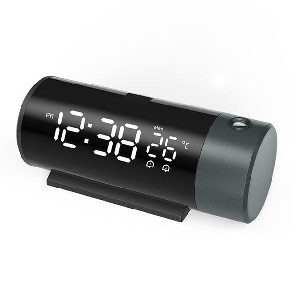 Projektionsväckarklocka med temperatur Svart