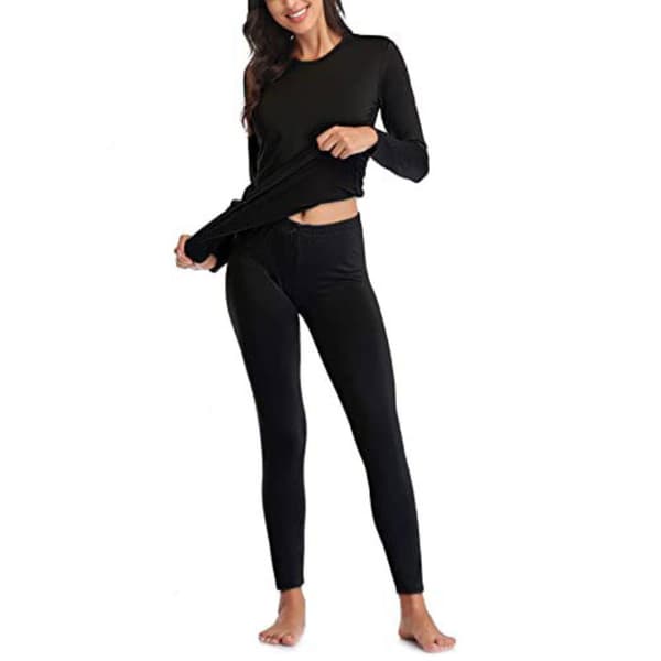 Thermal Underwear Ultra Soft Long Johns med fleecefoder Svart M