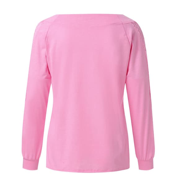 Spets topp med rund hals Rosa S