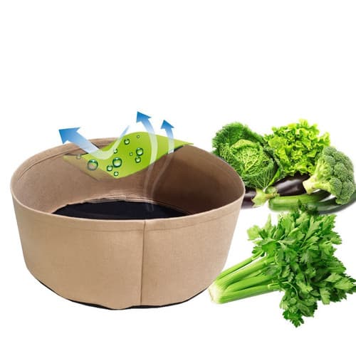 Odlingpåse för grönsaker och blommor i andningsbart nonwoven-tyg, S 50 × 20 cm, grön, 2-pack