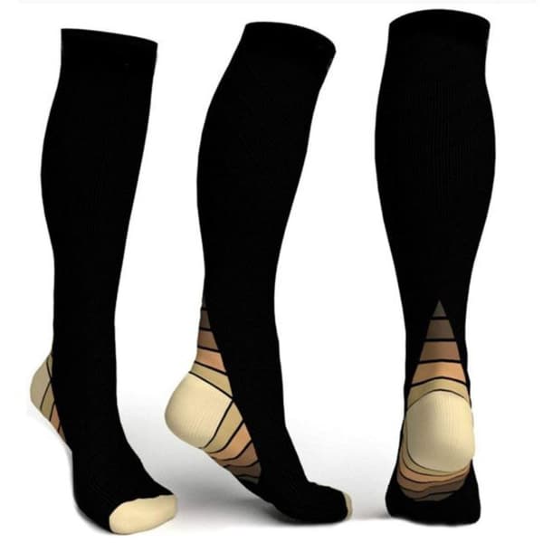 6 par Atletiska Kompressionsstrumpor L/XL