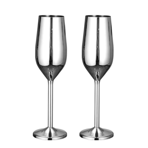 Champagneglas i rostfritt stål - 2 st Silver