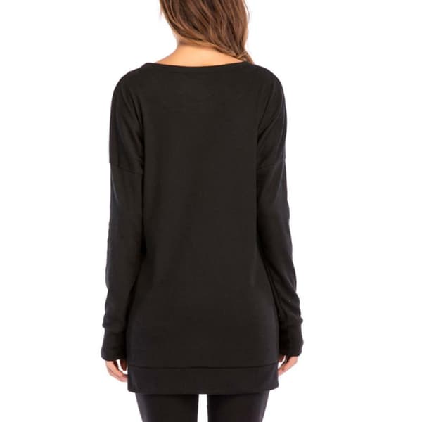 Sidosplit Lös Casual Jumper Svart M