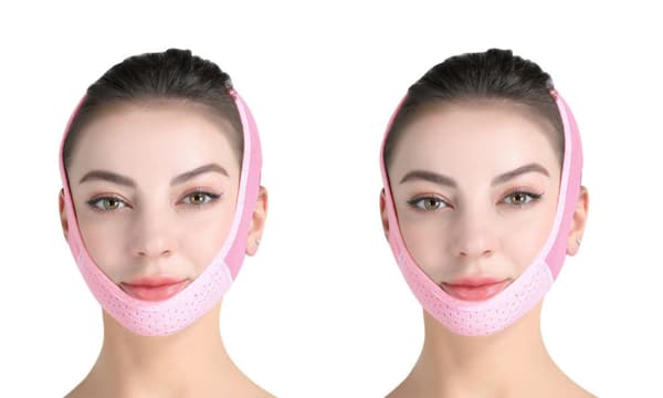 V Ansiktsmask - 2 förpackningar Rosa