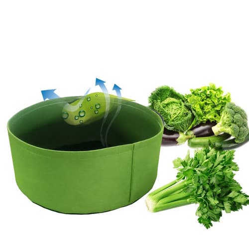 Odlingpåse för grönsaker, blommor och örter i andningsbart nonwoven-tyg, storlek M, grön, 4-pack