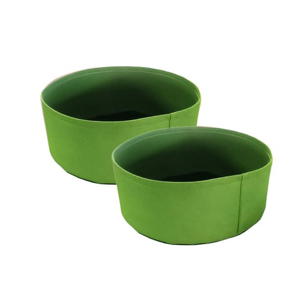 Odlingpåse för grönsaker och blommor i andningsbart nonwoven-tyg, S 50 × 20 cm, grön, 2-pack