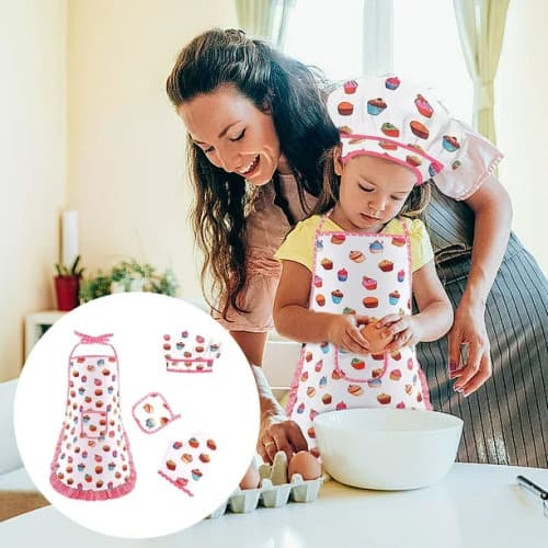 Bakförkläde för barn – 4-pack, praktiska köksförkläden för bakning, matlagning och kreativa aktiviteter