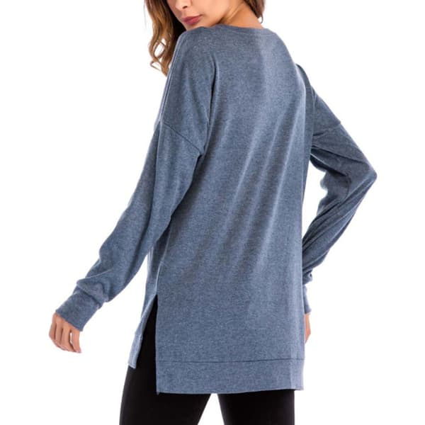 Sidosplit Lös Casual Jumper Marinblå L