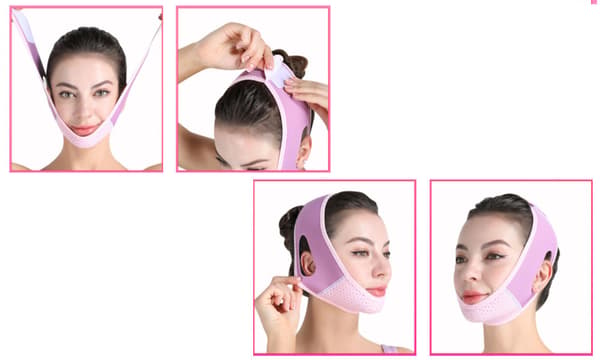 V Ansiktsmask  Lila med rosa