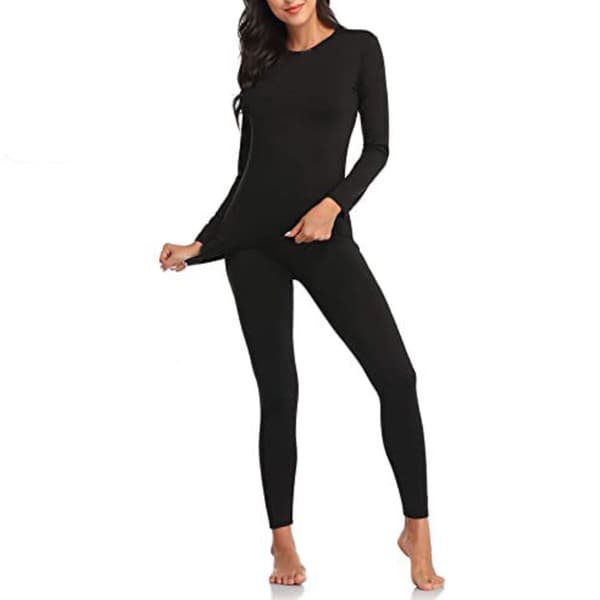 Thermal Underwear Ultra Soft Long Johns med fleecefoder Svart M