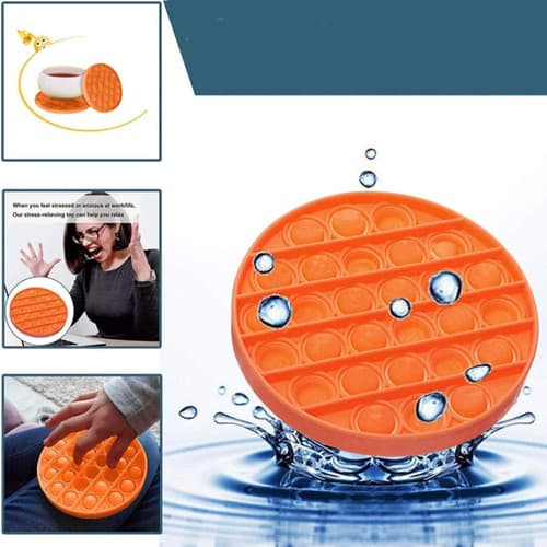 6-pack Pop It Fidget-leksaker i silikon – sensoriska stressavlastande bubbel-leksaker, återanvändbara (2 gula, 2 gröna, 1 orange, 1 lila)