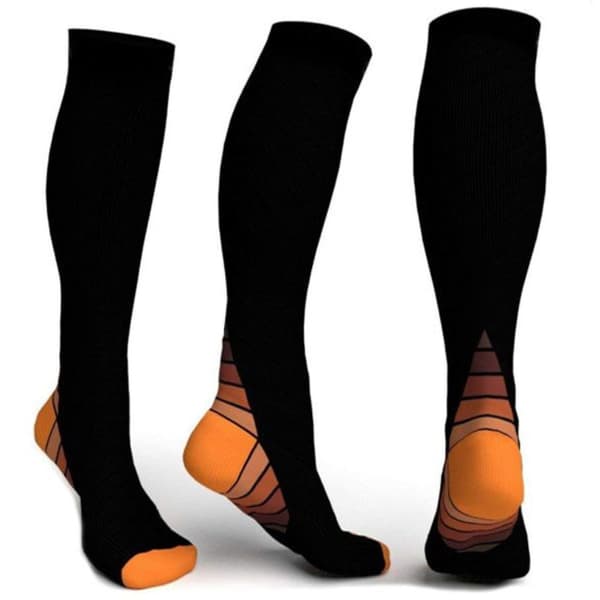 6 par Atletiska Kompressionsstrumpor L/XL