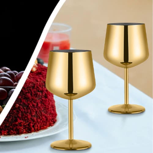 ICB Retail Champagneglas i rostfritt stål, 2-pack, 360 ml, dubbelväggsisolerade, spegelblank silverfinish