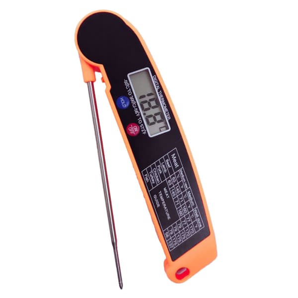 Digital kötttermometer-2 förpackningar Svart med Orange