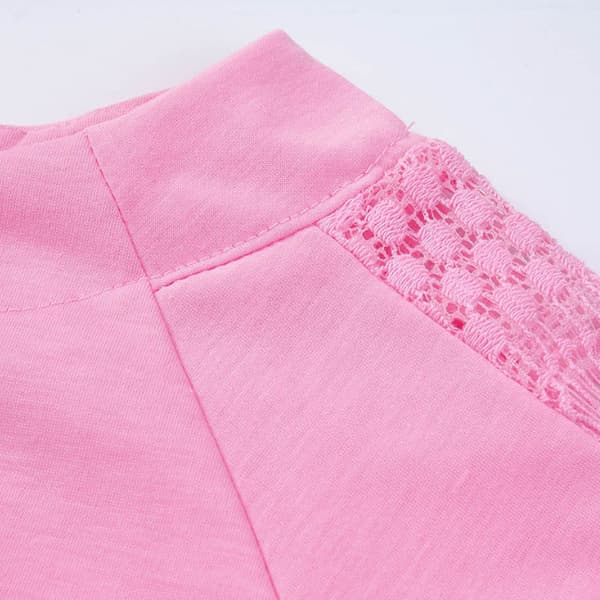 Spets topp med rund hals Rosa L