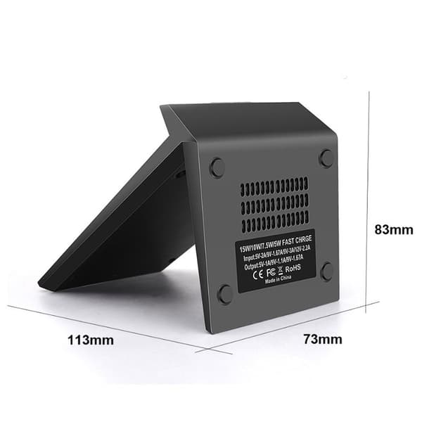 20W vertikal smartphonehållare Svart