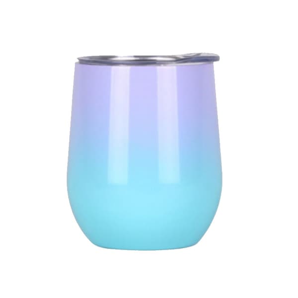 Vinmugg i rostfritt stål 2x Lila med blått