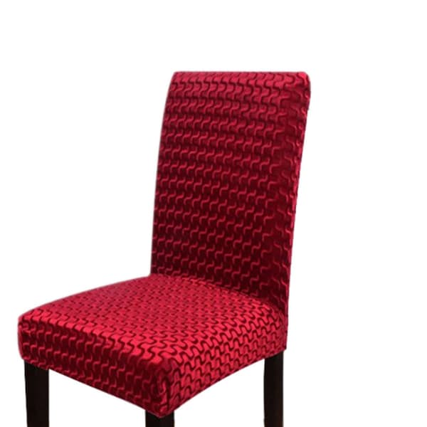 2x 3D Stretch matstolsöverdrag Vinrött