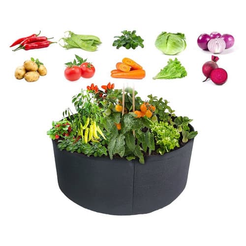 Odlingpåse för grönsaker, blommor och örter i andningsbart tyg, S 50 × 20 cm, grön, 4-pack