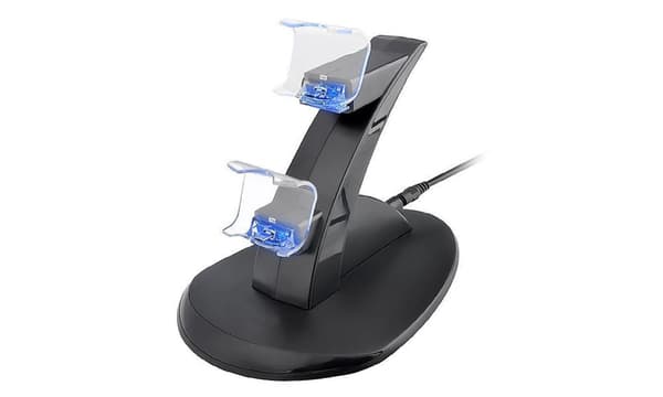 PS4 Dubbel Controller-laddare Svart