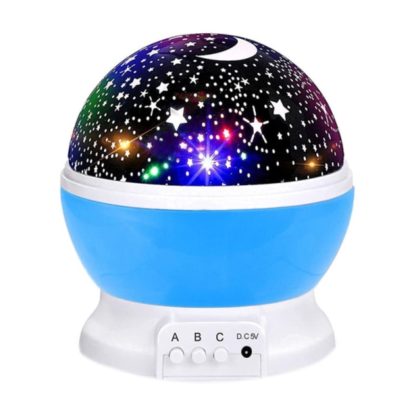 LED nattljus Moon Star projektor för barn - blå  blå