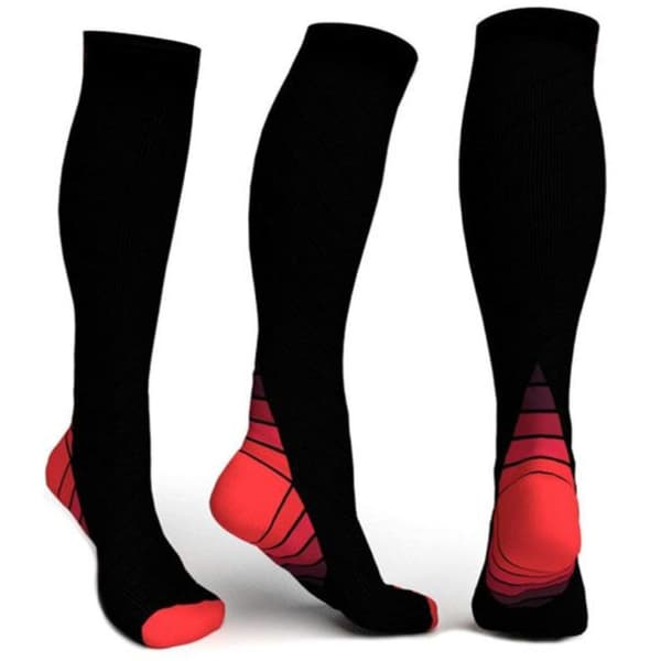 6 par Atletiska Kompressionsstrumpor L/XL
