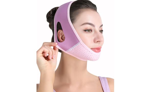 V Ansiktsmask  Lila med rosa