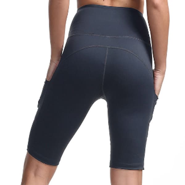 Yogashorts med Smartphone-ficka Mörkgrå L