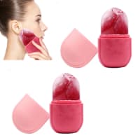 Face Ice Roller Massager för Hudvård – 2-Pack Kylande Ansiktsmassage för Svullnad och Fräsch Hud Rosa