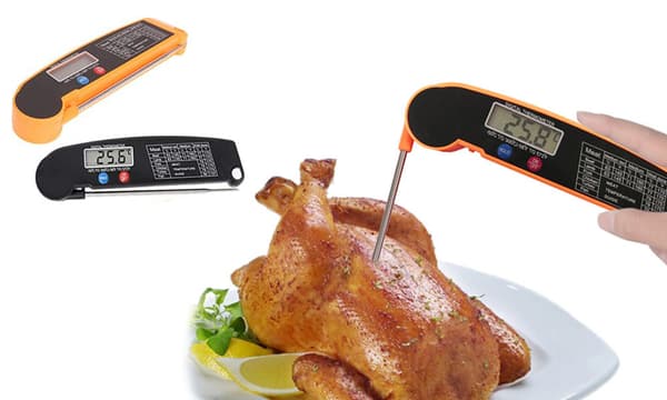 Digital kötttermometer-2 förpackningar Svart med Orange