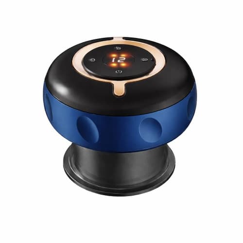 Elektrisk koppningsmassager med röd ljusterapi, 12 sugnivåer och 1800 mAh batteri – Blå