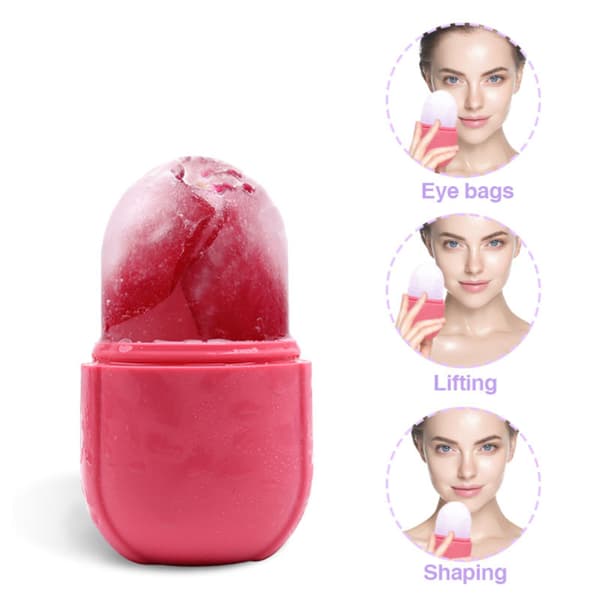 Face Ice Roller Massager för Hudvård – 2-Pack Kylande Ansiktsmassage för Svullnad och Fräsch Hud Rosa